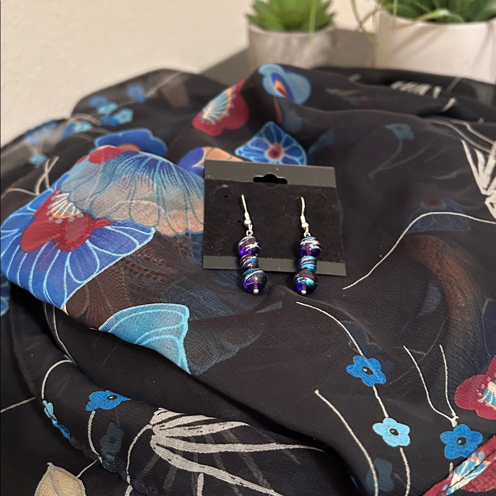 Artisan Created Multicolor Dangle Earrings With M… - image 1